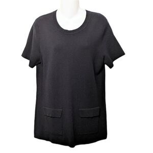 NWOT BANANA REPUBLIC Milano Stitch Pocket Short Sleeve Sweater L